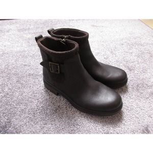 Ugg Boots Womens 6.5 Brown Leather Harrison Moto Ankle Boot Waterproof